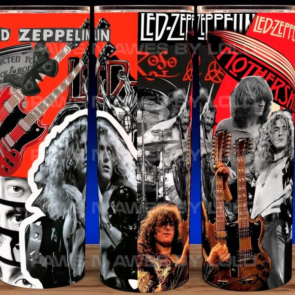 Led Zeppelin Robert Plant Rock N Roll 70s Style Collage Cup Mug Tumbler 20oz - Picture 1 of 3
